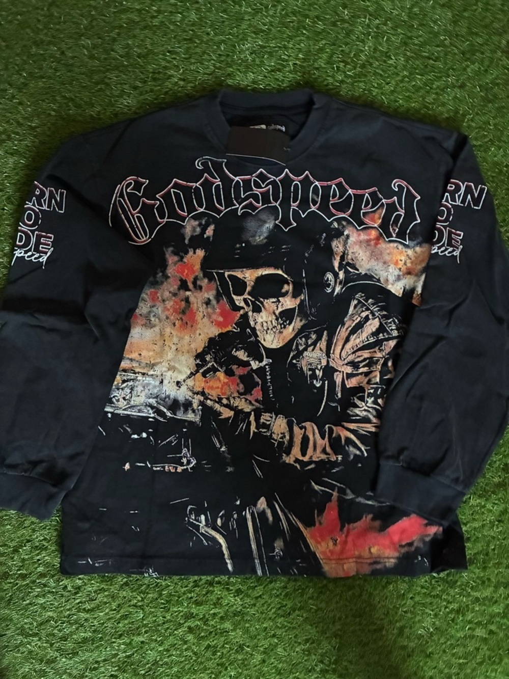 Black Graphic Long-Sleeve T-Shirt